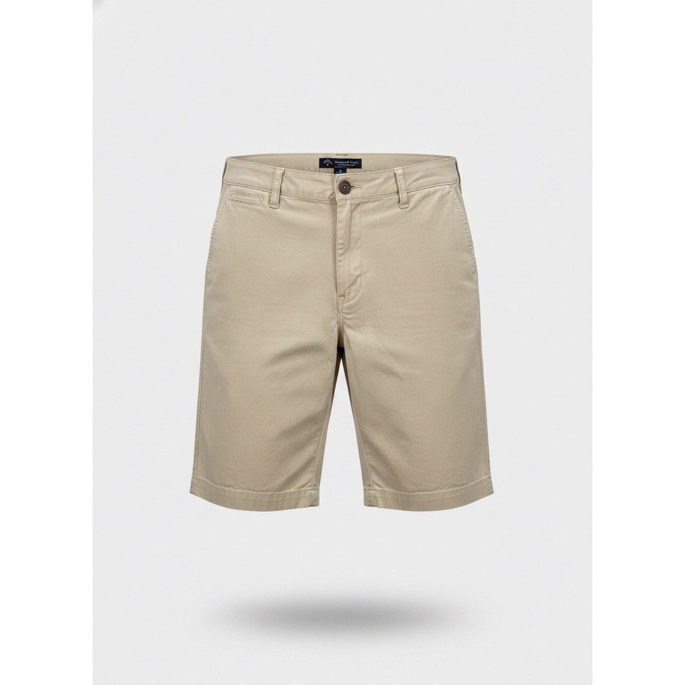 American Eagle Outfitters Mens Khaki Chino Shorts Tan Size 38 Cotton Flat Front